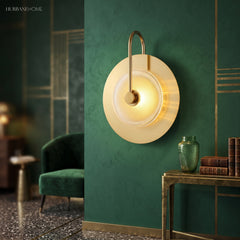 Modern Nordic Wall Sconce Elvira Brass styled in a room setting