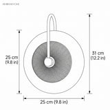 Modern Nordic Wall Sconce Elvira Brass dimension guide illustration