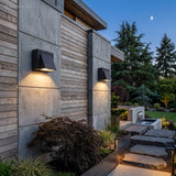 Modern Minimalist Wall Sconce Ayla Waterproof Outdoor styled in a room setting