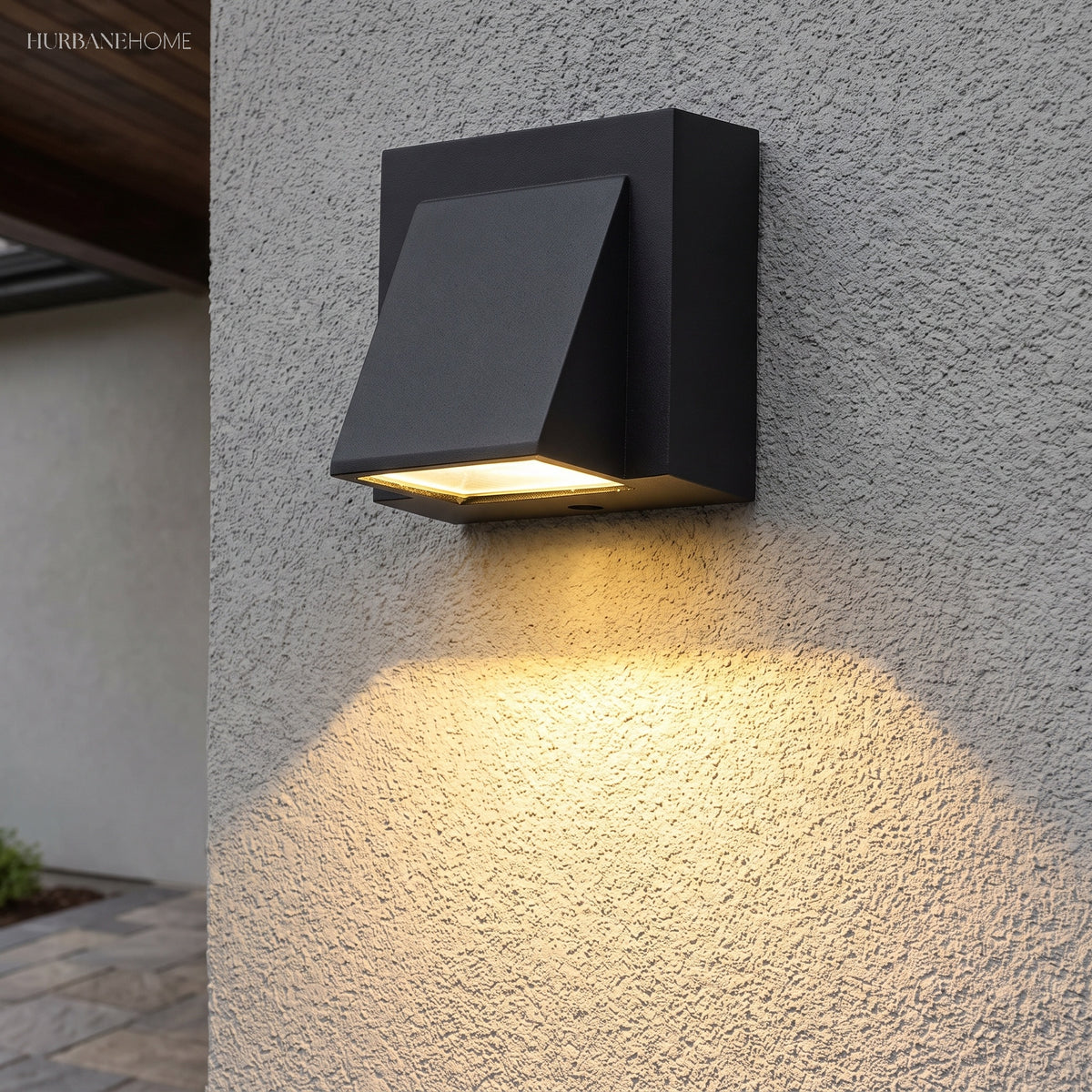 Modern Minimalist Wall Sconce Ayla Waterproof Outdoor styled in a room setting