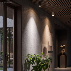 Modern LED Surface Dimmable Ceiling Spotlight Aluminum 1-Light styled in a room setting