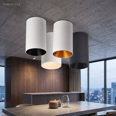Modern LED Surface Dimmable Ceiling Spotlight Aluminum 1-Light styled in a room setting