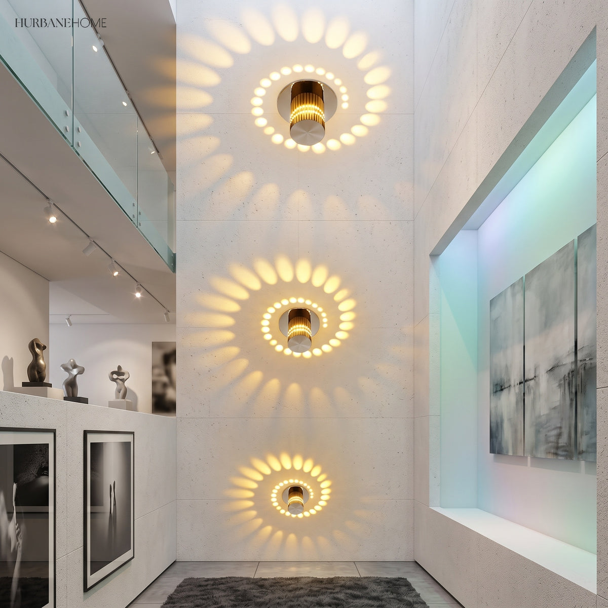 Modern Nordic Wall Light Swirl LED styled in a room setting