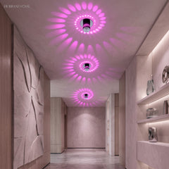 Modern Nordic Wall Light Swirl LED styled in a room setting