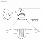 Modern Nordic Wall Lamp Oxnard 1-Light dimension guide illustration