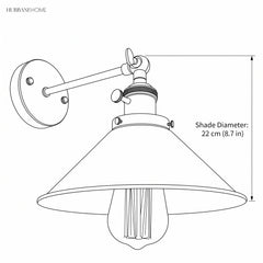 Modern Nordic Wall Lamp Oxnard 1-Light dimension guide illustration