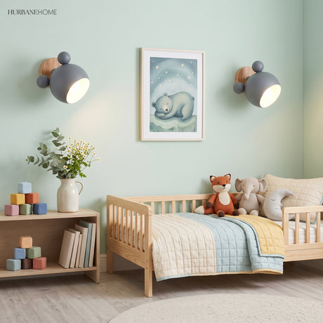 Modern Nordic Wall Sconce Mouse styled in a room setting