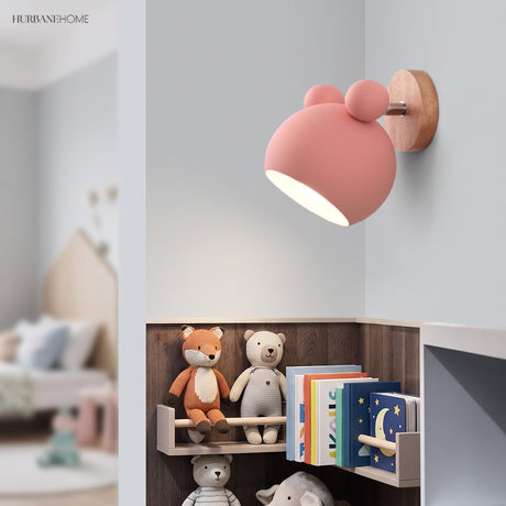 Modern Nordic Wall Sconce Mouse styled in a room setting