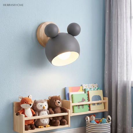 Modern Nordic Wall Sconce Mouse styled in a room setting
