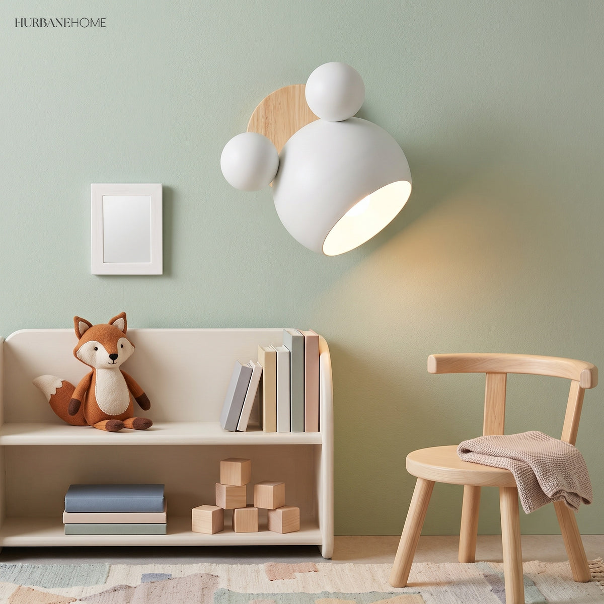 Modern Nordic Wall Sconce Mouse styled in a room setting