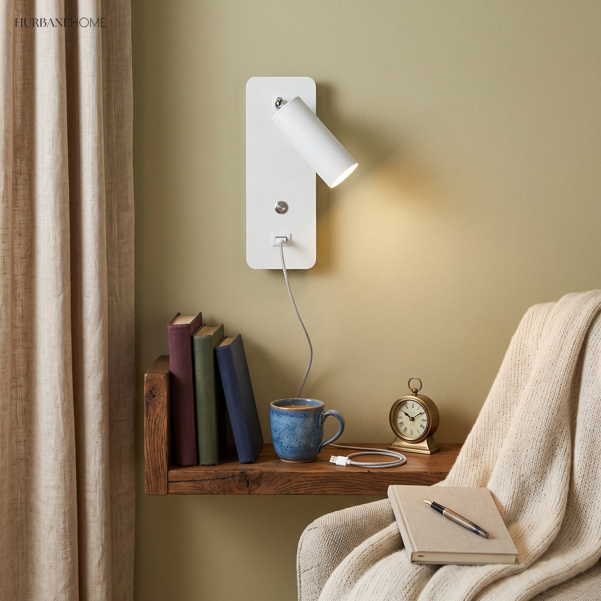 Modern Nordic Wall Lamp LED 1-Light styled in a room setting