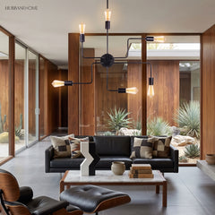 Modern Nordic Sputnik Chandelier styled in a room setting