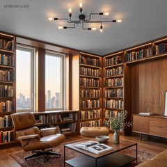 Modern Nordic Sputnik Chandelier styled in a room setting