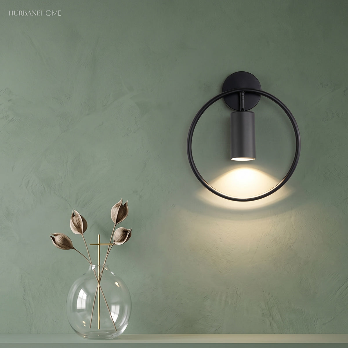 Modern Rotated Wall Sconce Ada LED 1-Light styled in a room setting