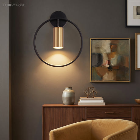 Modern Rotated Wall Sconce Ada LED 1-Light styled in a room setting