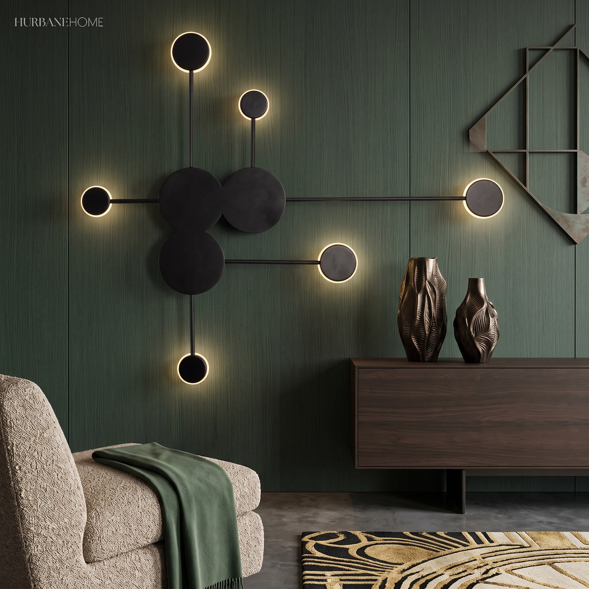 Modern Nordic Wall Sconce Alora LED styled in a room setting
