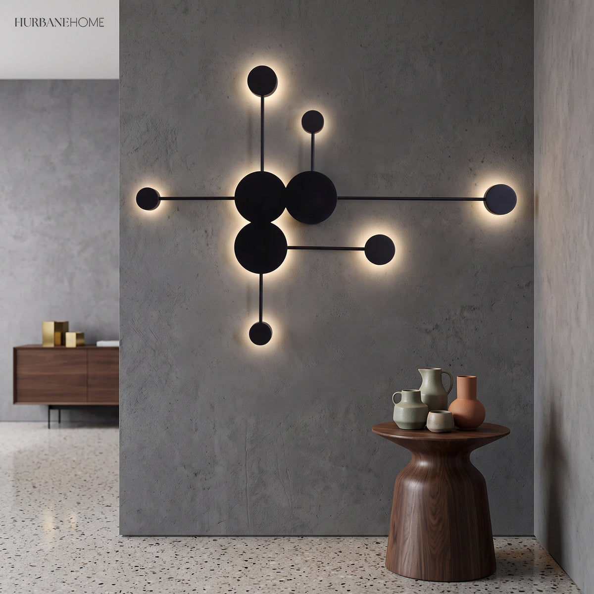 Modern Nordic Wall Sconce Alora LED styled in a room setting