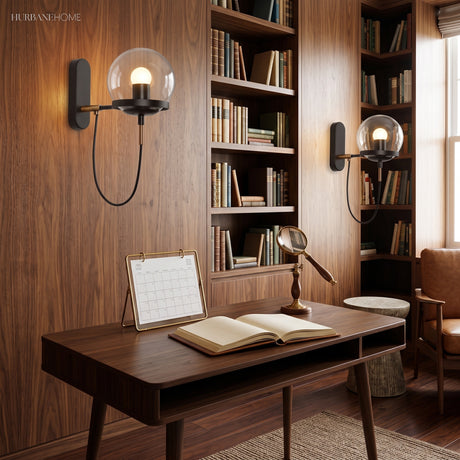 Modern Loft Wall Sconce Berg LED 1-Light styled in a room setting