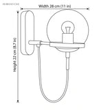 Modern Loft Wall Sconce Berg LED 1-Light dimension guide illustration