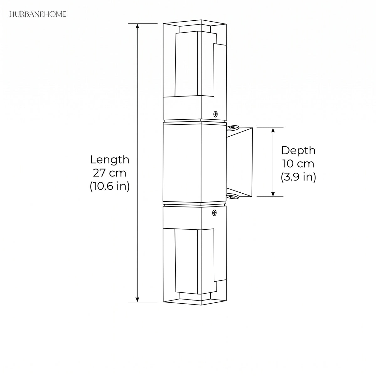 Modern Nordic Wall Sconce ELVI HOME LED dimension guide illustration