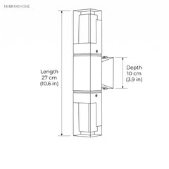 Modern Nordic Wall Sconce ELVI HOME LED dimension guide illustration