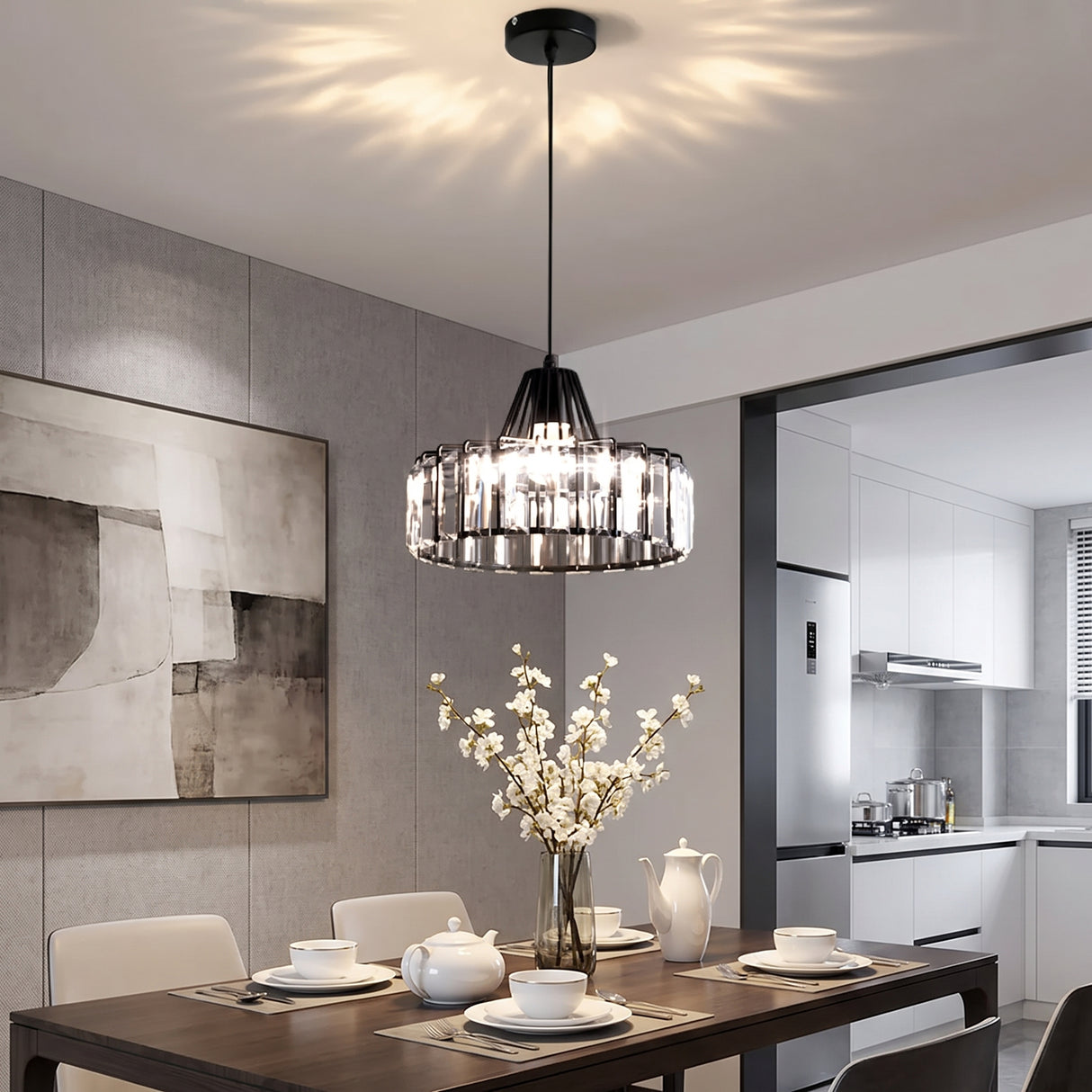 Black Crystal Pendant Light - Lifestyle 5