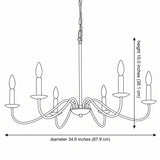 Iron Pendant Light - size dimension illustration