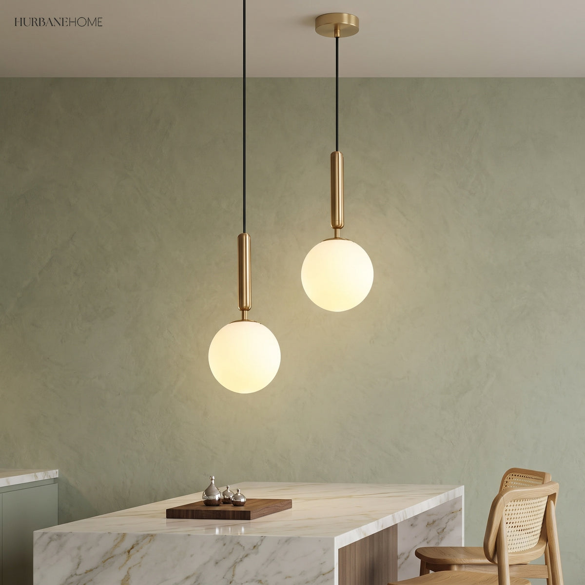Modern Nordic Pendant Light Lexi 1-Light styled in a room setting