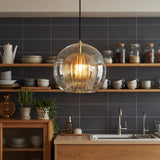 Nordic modern spherical glass pendant light - bar lifestyle