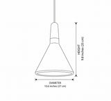 Nordic Wood Pendant Light - Size Illustration