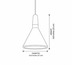 Nordic Wood Pendant Light - Size Illustration