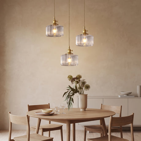 Vintage Cylinder Glass Pendant Light - dining lifestyle