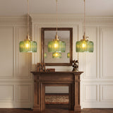 Vintage Cylinder Glass Pendant Light - mantle mirror lifestyle