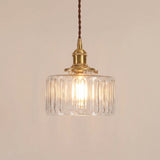 Vintage Cylinder Glass Pendant Light - background-changed studio shot