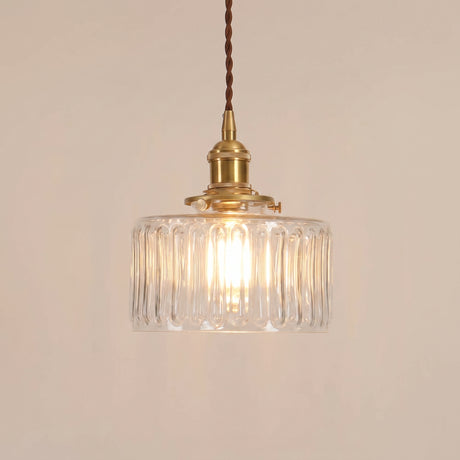 Vintage Cylinder Glass Pendant Light - background-changed studio shot