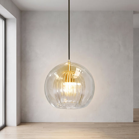 Nordic modern spherical glass pendant light - main studio shot