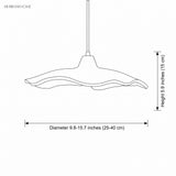 Cement flower pendant light dimension illustration