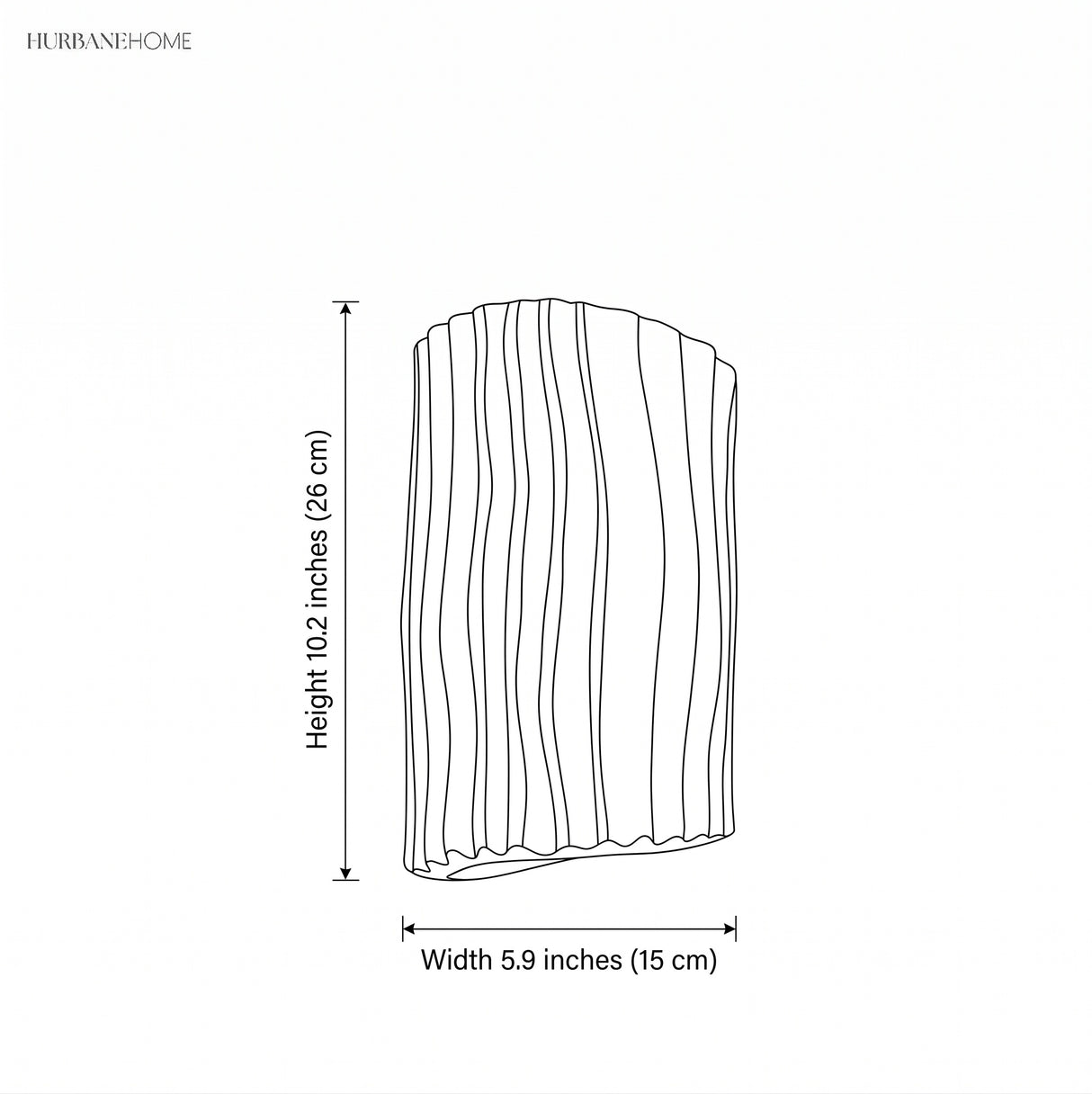 Striped half cylinder wall sconce dimension illustration