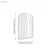 Striped half cylinder wall sconce dimension illustration
