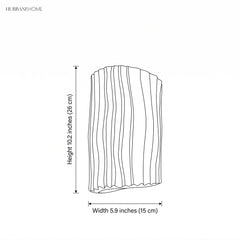 Striped half cylinder wall sconce dimension illustration