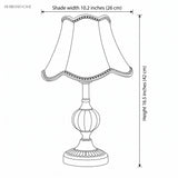 Ceramic base table lamp dimension illustration
