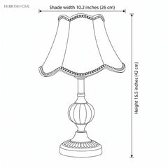 Ceramic base table lamp dimension illustration