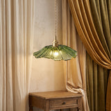 Retro flower glass pendant light - curtain lifestyle