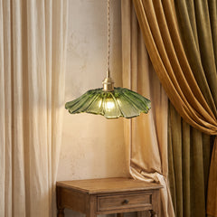 Retro flower glass pendant light - curtain lifestyle