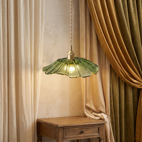 Retro flower glass pendant light - curtain lifestyle