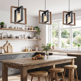 Iron and Wood Farmhouse Pendant Light - Lifestyle 5