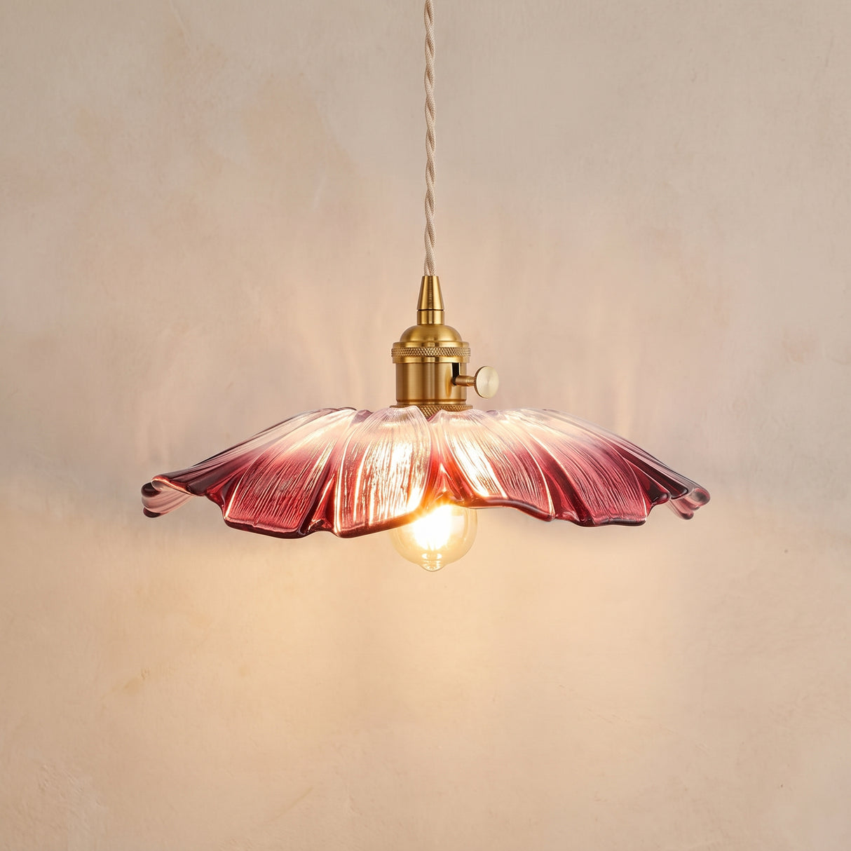 Retro flower glass pendant light - main studio shot