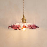 Retro flower glass pendant light - main studio shot