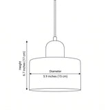 Bauhaus Creative Glass Pendant Light - size and dimension illustration