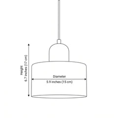 Bauhaus Creative Glass Pendant Light - size and dimension illustration